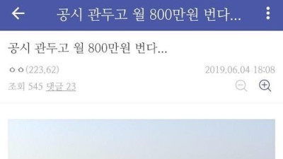 공시 관두고 월 800만원 번다는 사람