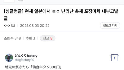 현재 일본에서 난리난 축제 포장마차 내부고발